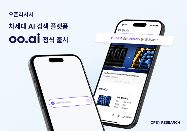 오픈리서치, 차세대 AI 검색 플랫폼 'oo.ai' 정식 출시. 오픈리서치 제공
